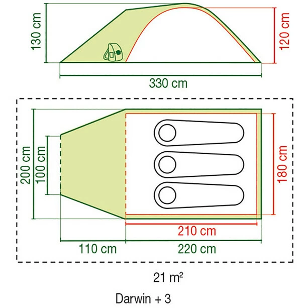 Coleman Darwin 3 Plus Tent 8 Coleman Darwin 3 Plus Tent - Image 6