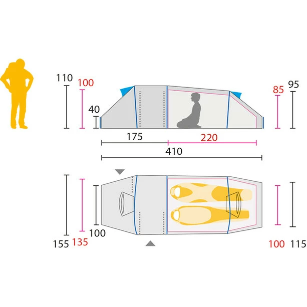 Jack Wolfskin Lighthouse II RT Tent steel blue 4 Jack Wolfskin Lighthouse II RT Tent steel blue - Image 2