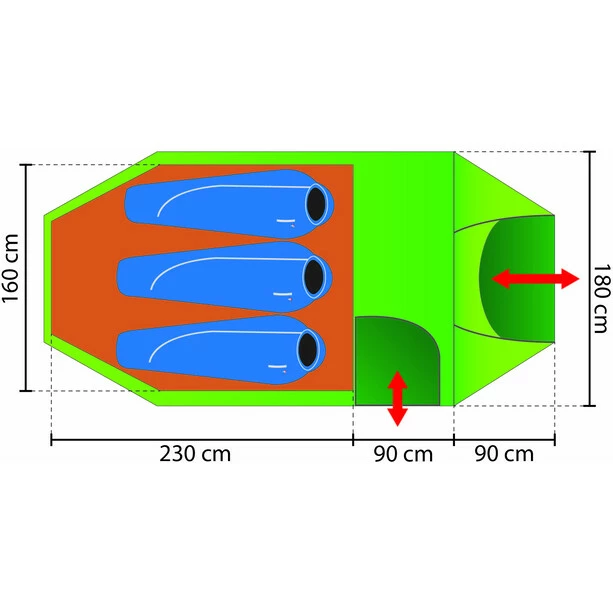 Rejka Antao III Light HC Tent emerald green 6 Rejka Antao III Light HC Tent emerald green - Image 4