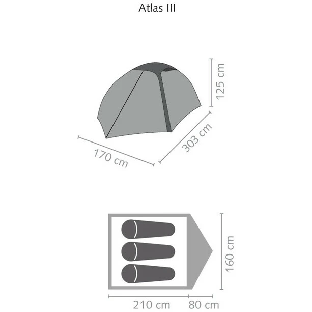 SALEWA Atlas III Tent cactus/grey 4 SALEWA Atlas III Tent cactus/grey - Image 2